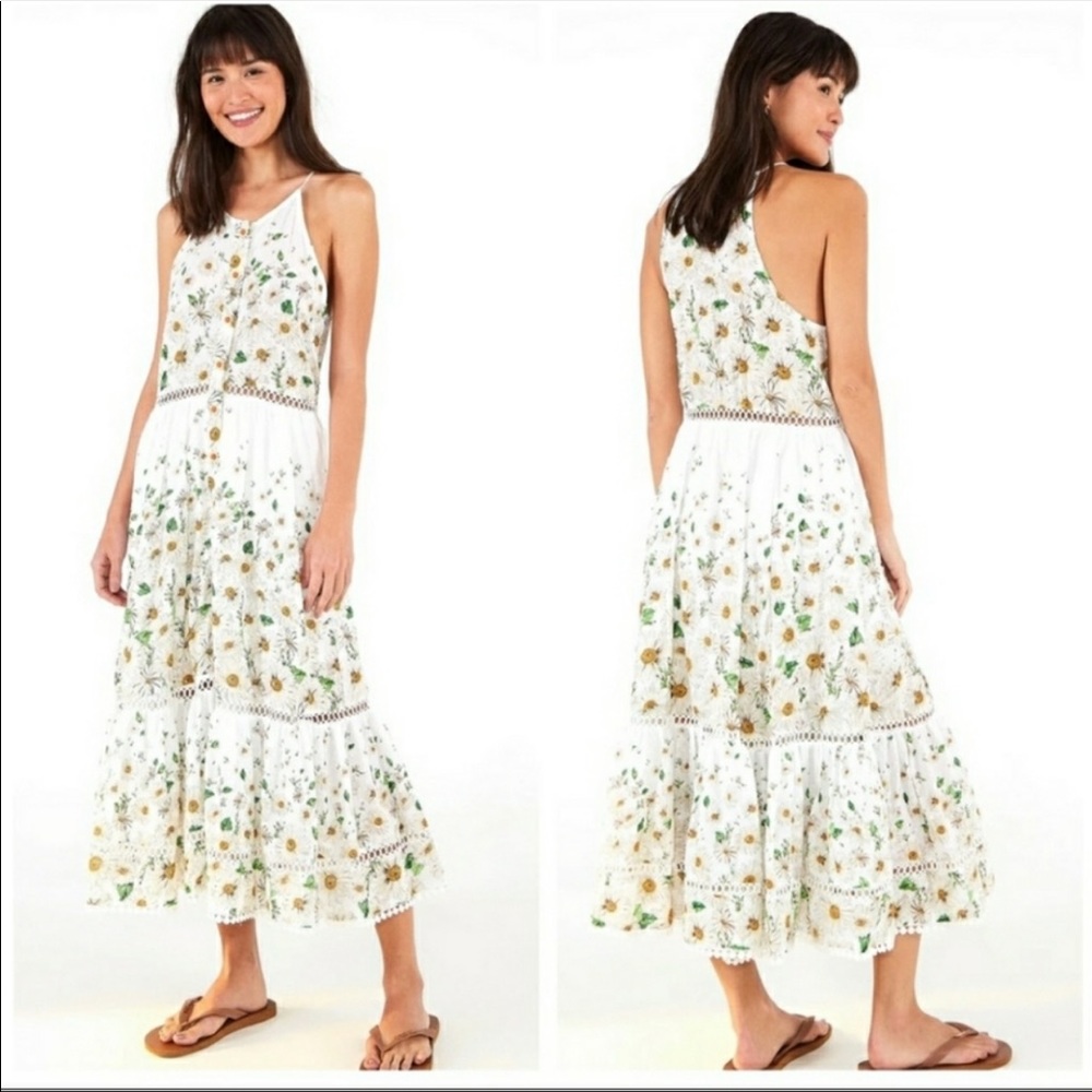 New Farm Rio Margarete Daisy Floral Midi Dress L